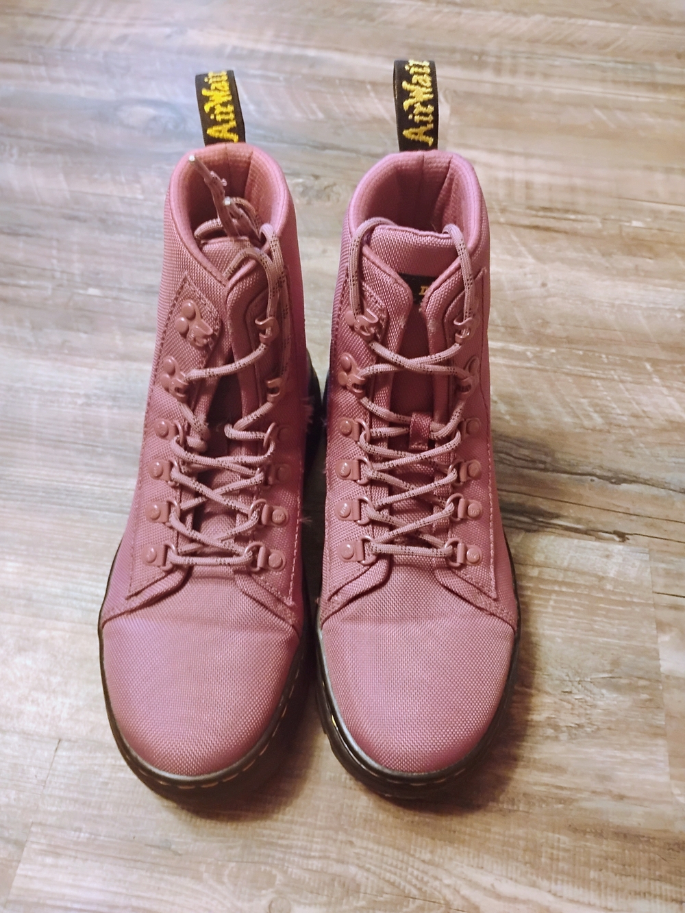 Dr. Martens Women's Dusty Pink Canvas Lace-Up Boots